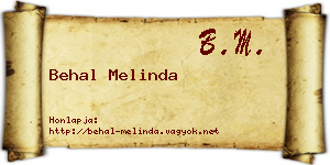 Behal Melinda névjegykártya